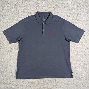 Tommy Bahama Polo Shirt Mens 3XL Dark Gray w/Red Marlin Supima Cotton/Poly Blend